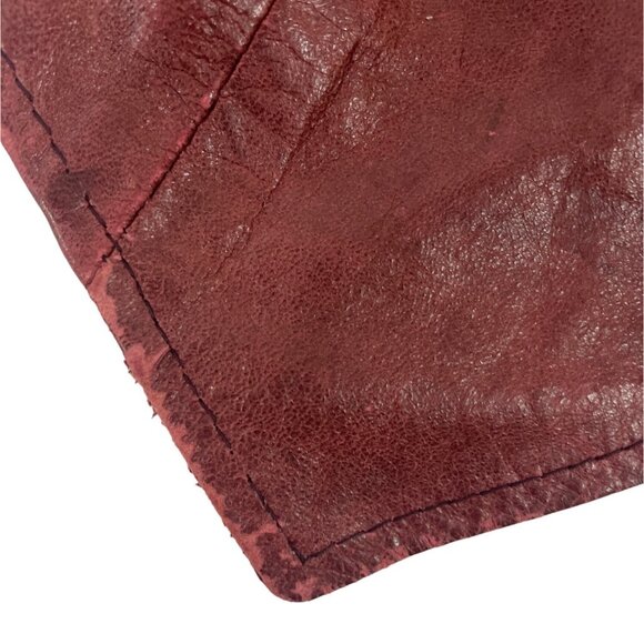 Jordache Vintage Unisex Red Leather Western Country Boho Vest Sz M - Picture 6 of 10